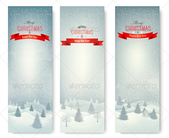 Three Christmas Landscape Banners - Christmas Seasons/Holidays