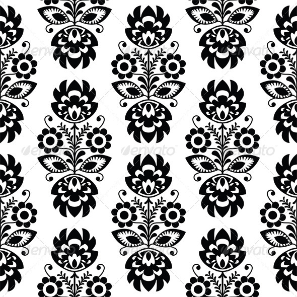 Seamless Traditional Floral Polish Pattern - Patterns Decorative