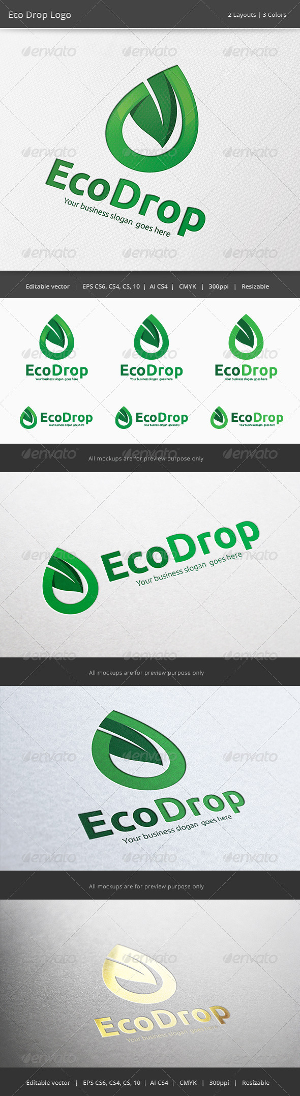 Eco Energy Drop - Nature Logo Templates