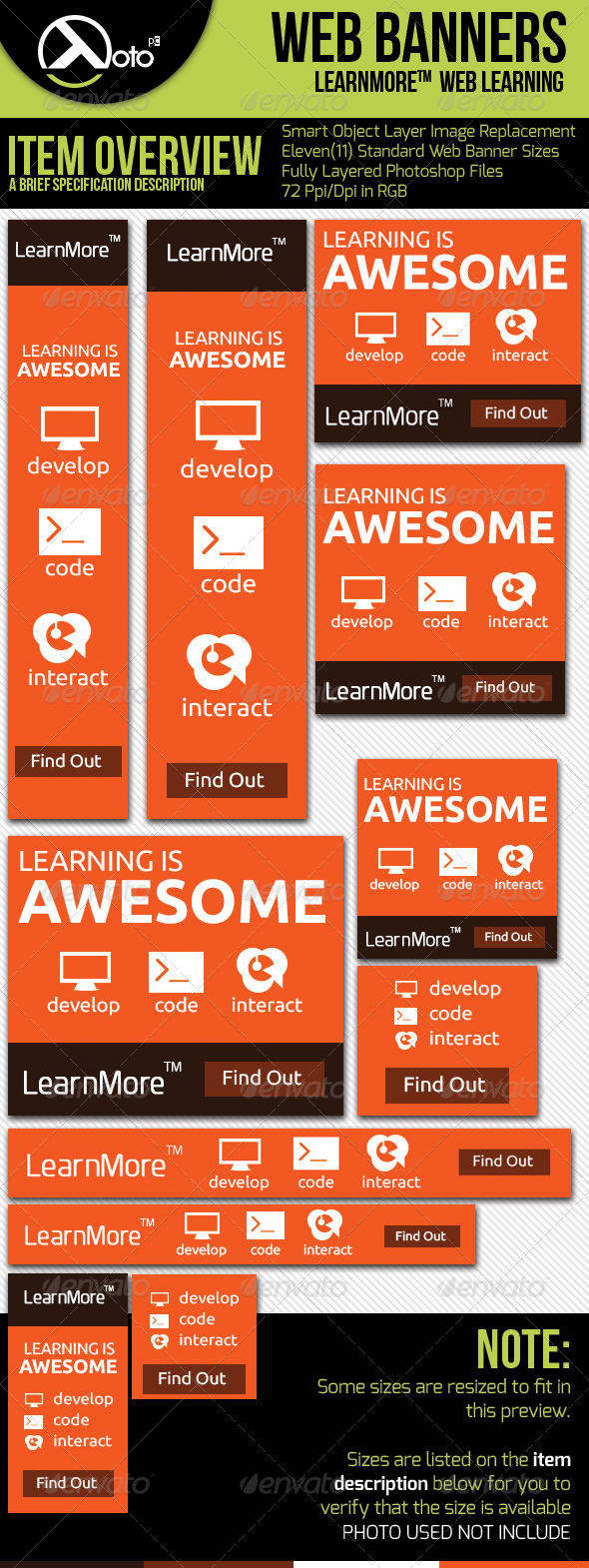 Learn More Online Learning Web Banners - Banners & Ads Web Elements