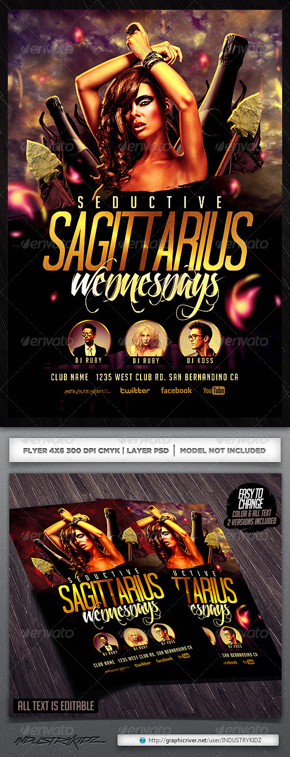 Zodiac Flyer Template - Clubs & Parties Events