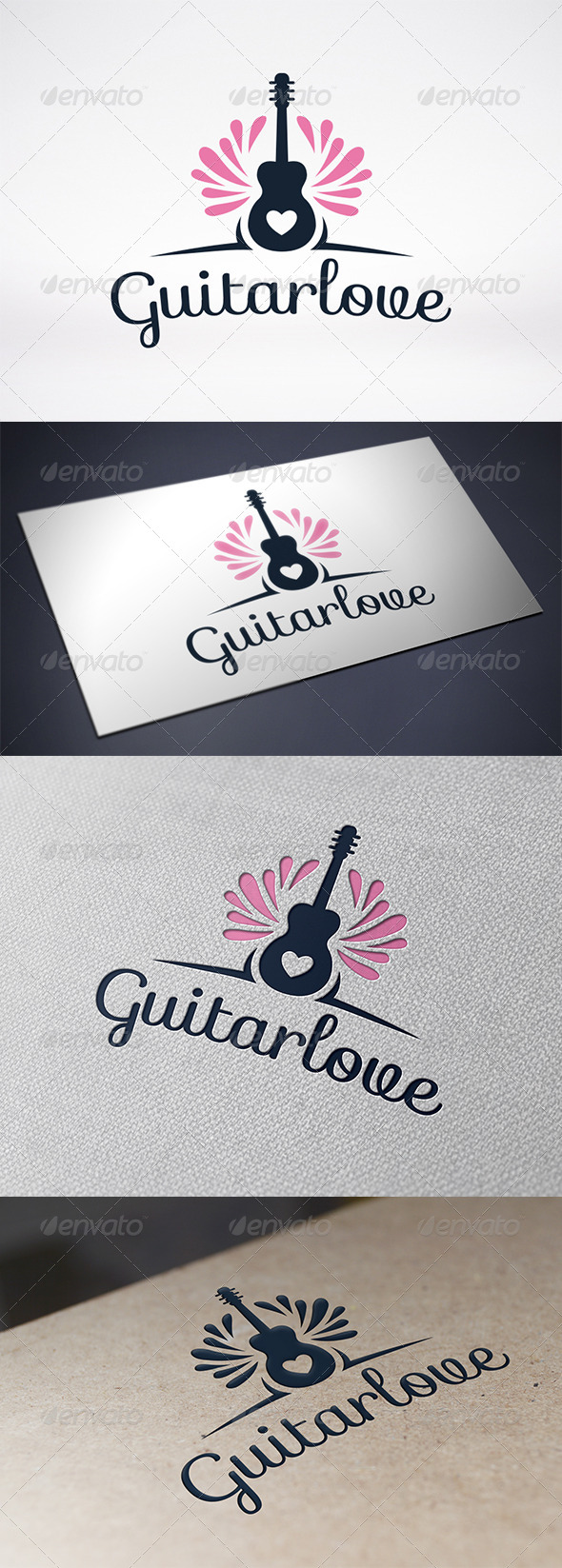 Guitar Love Logo Template - Objects Logo Templates