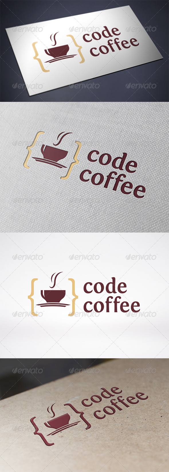 Code Coffee Logo Template - Food Logo Templates