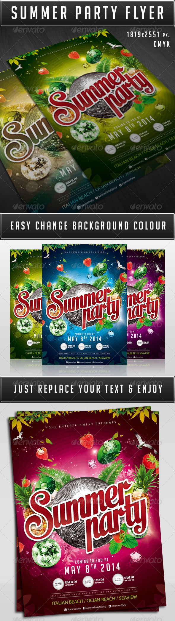 Summer party flyer - Print Templates