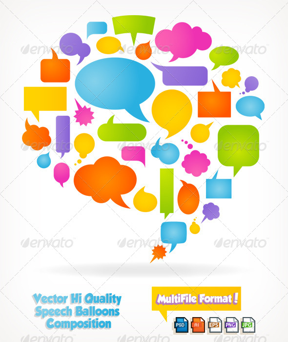 Speech Bubbles Composition - Web Elements Vectors