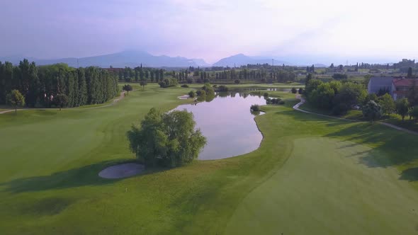 Golf Luxury Resort Lake Summer Aerial