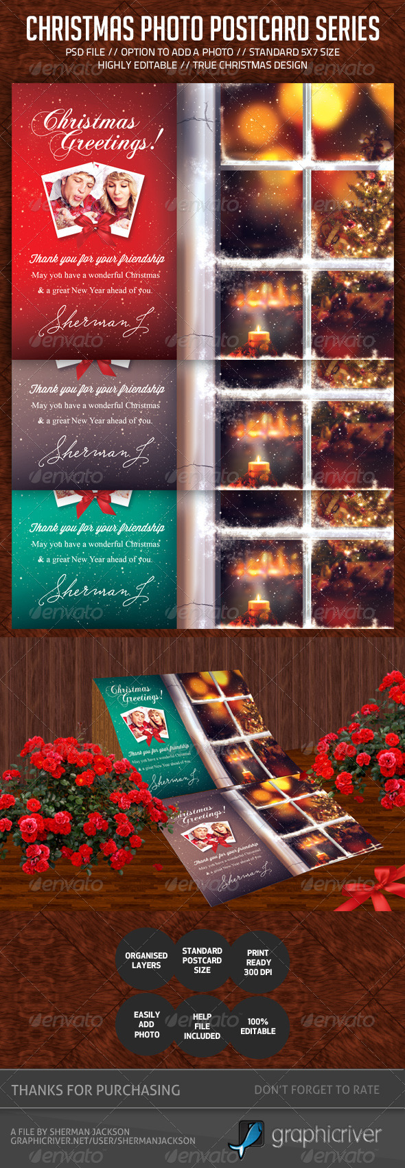Christmas Postcard V.2 - Holiday Greeting Cards
