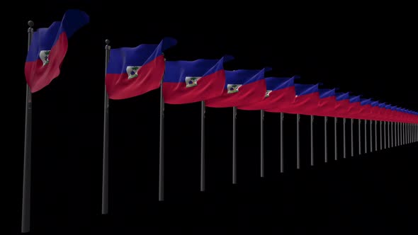 Row Of Haiti Flags With Alpha 2K alt