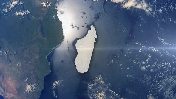 Realistic Earth Zoom Highlight Country Madagascar alt