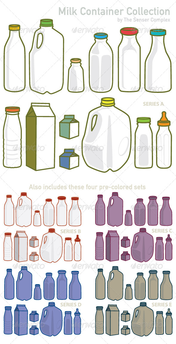 Milk Container Collection - Food Objects