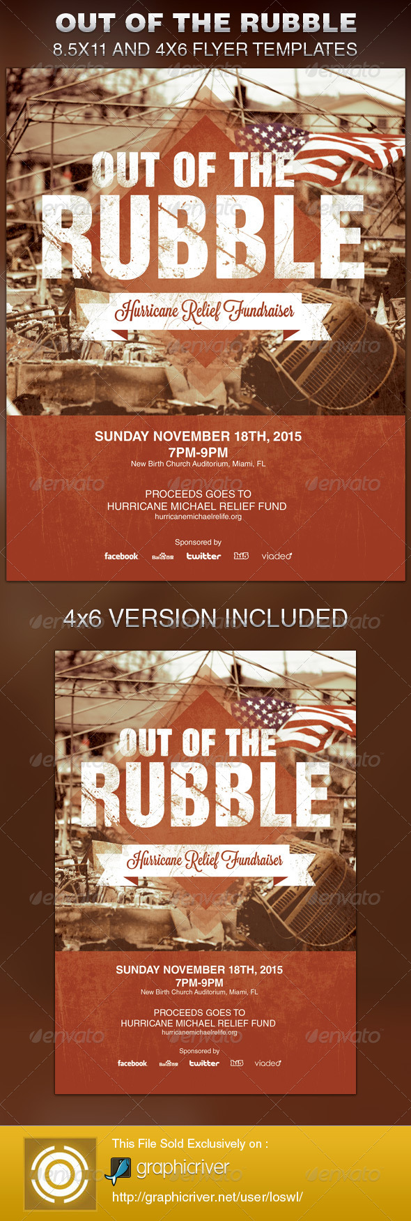Out of the Rubble Church Flyer Template - Church Flyers