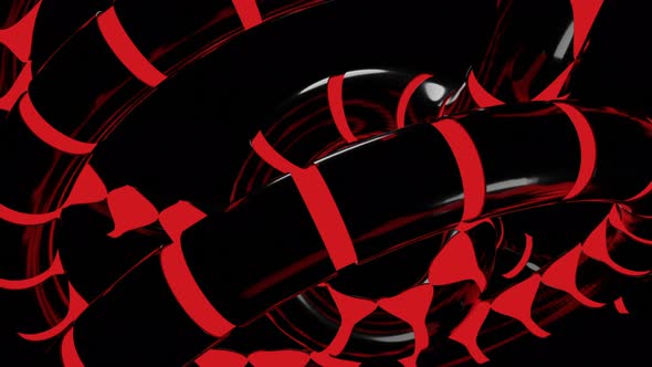 3D black spiral with colored stripes alt