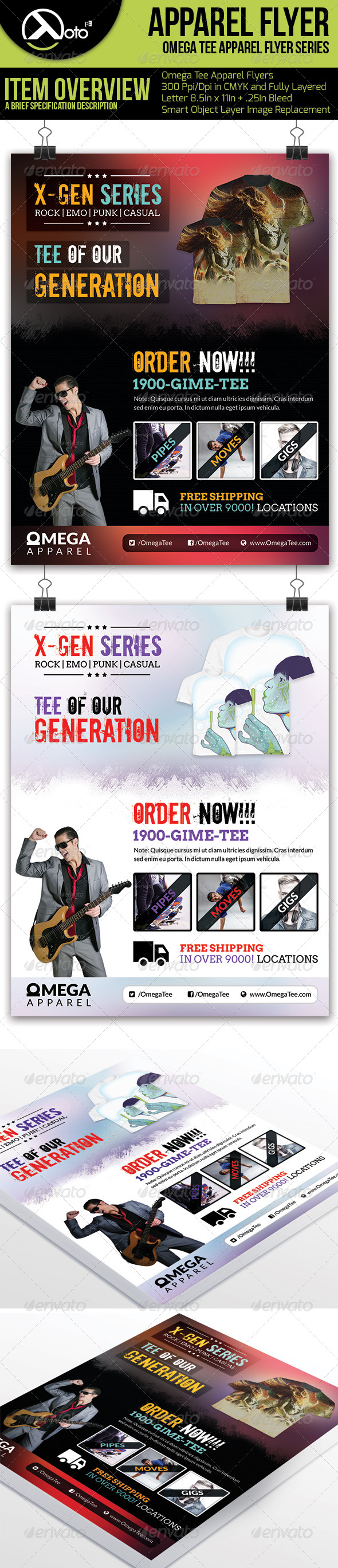 Omega Tee Apparel Flyers - Print Templates