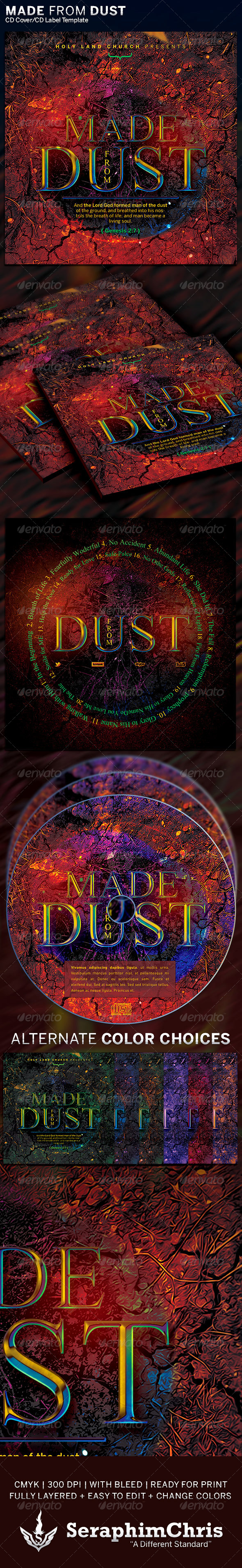 Made from Dust: CD Cover Artwork Template - CD & DVD Artwork Print Templates
