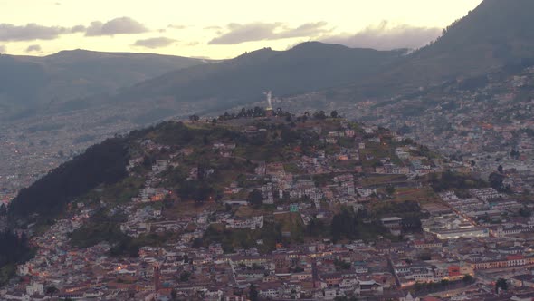 Afternoon Aerial View Panecillo Quito Ecuador alt