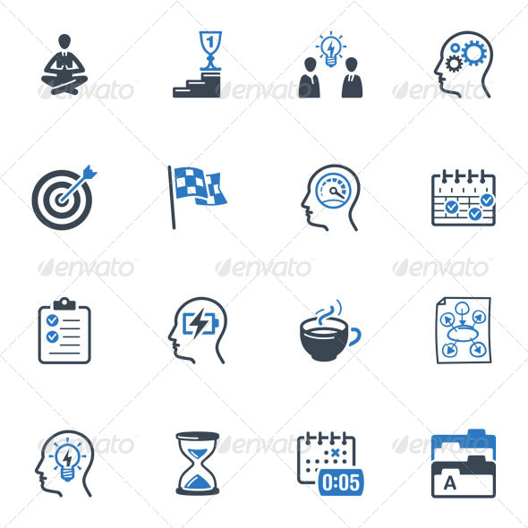Productive at Work Icons - Blue Series - Web Icons