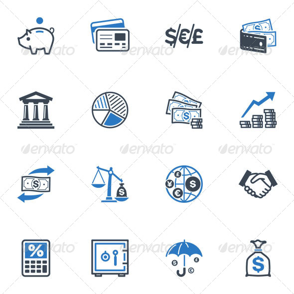 Finance Icons - Blue Series - Business Icons