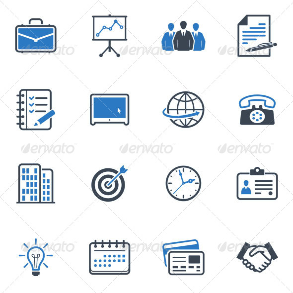 Business and Office Icons - Blue Series - Business Icons