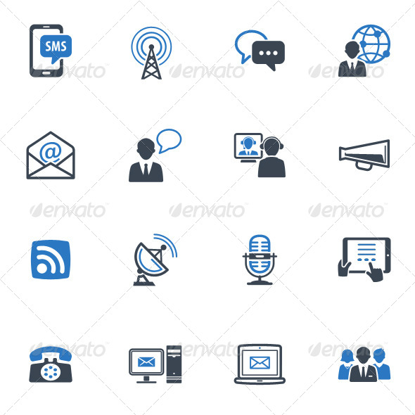 Communication Icons Set 1 - Blue Series - Web Icons