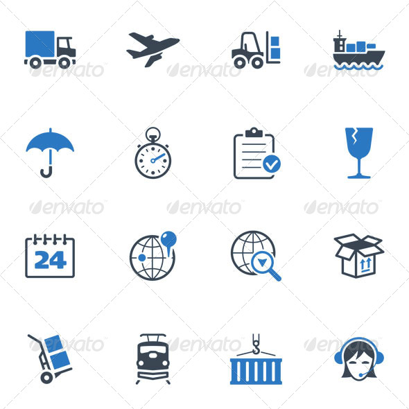 Logistics Icons - Blue Series - Web Icons