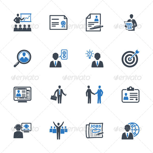Employment and Business Icons - Blue Series - Business Icons