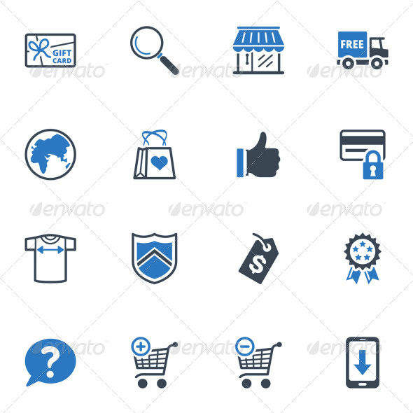 Shopping and E-commerce Icons Set 2 - Blue Series - Web Icons