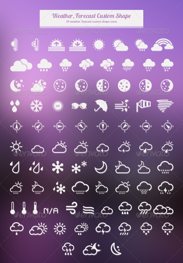 Weather, Forecast Custom Shape - Shapes Photoshop