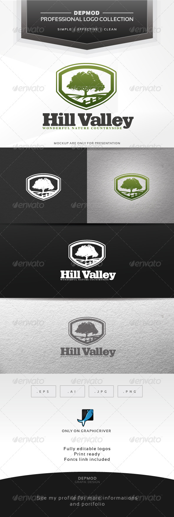 Hill Valley Logo - Nature Logo Templates