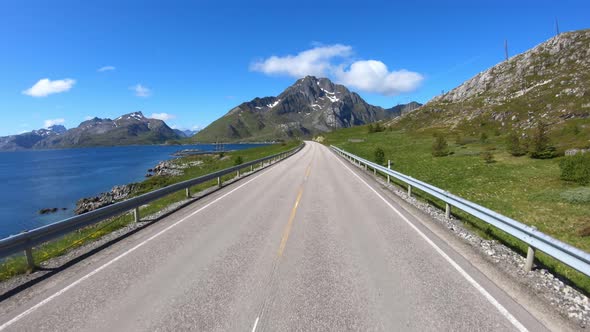 Vehicle Point-of-view Driving a Car on a Road in Norway alt