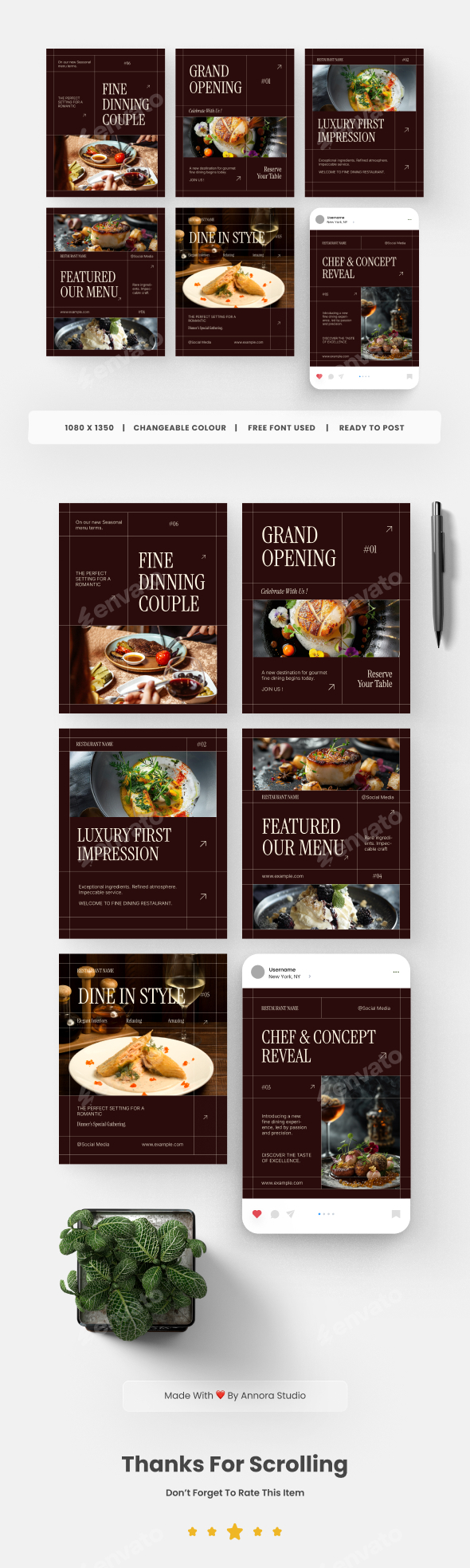 Gourmet Fine Dining Instagram Post