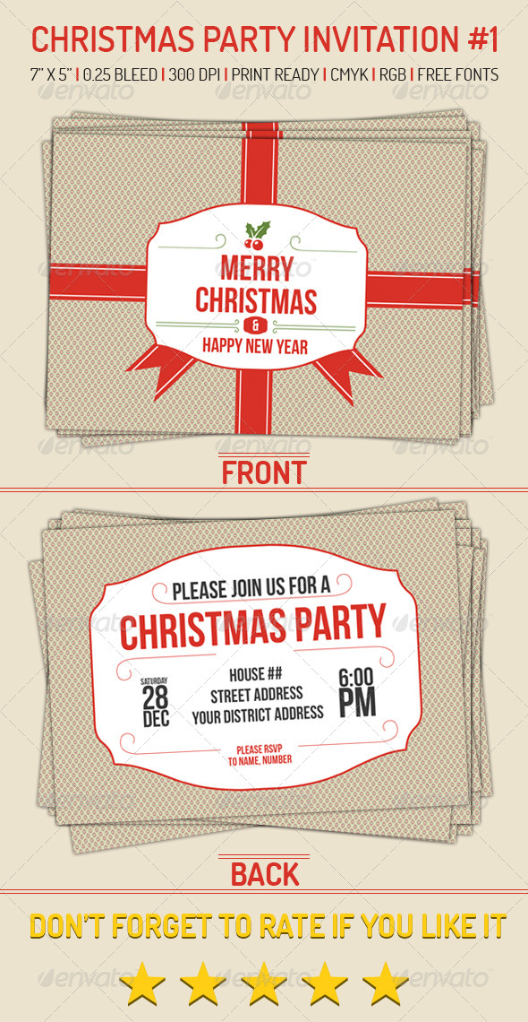 Christmas Party Invitation 1 - Holiday Greeting Cards