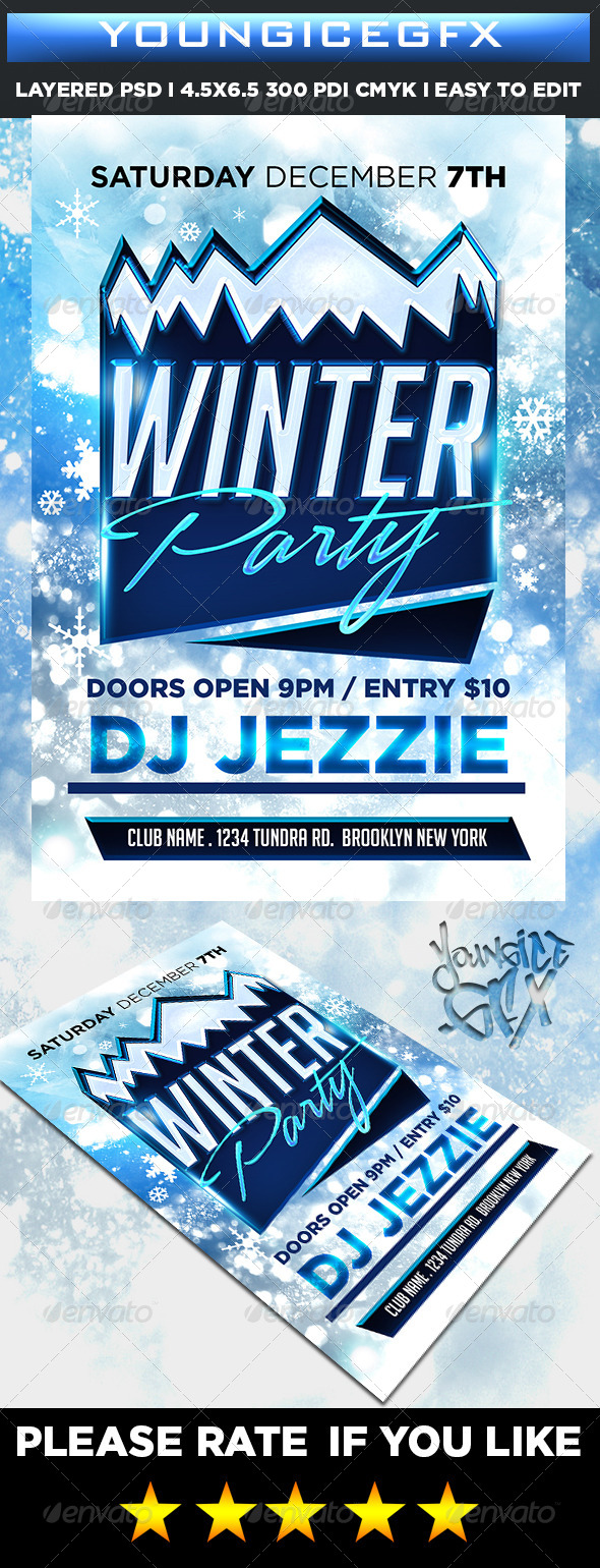Winter Party Flyer - Clubs & Parties Events