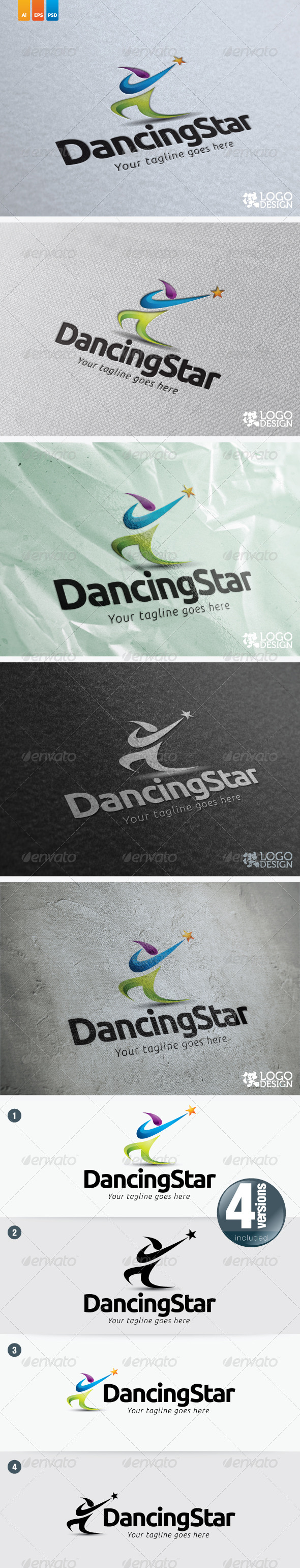 Dancing Star - Humans Logo Templates