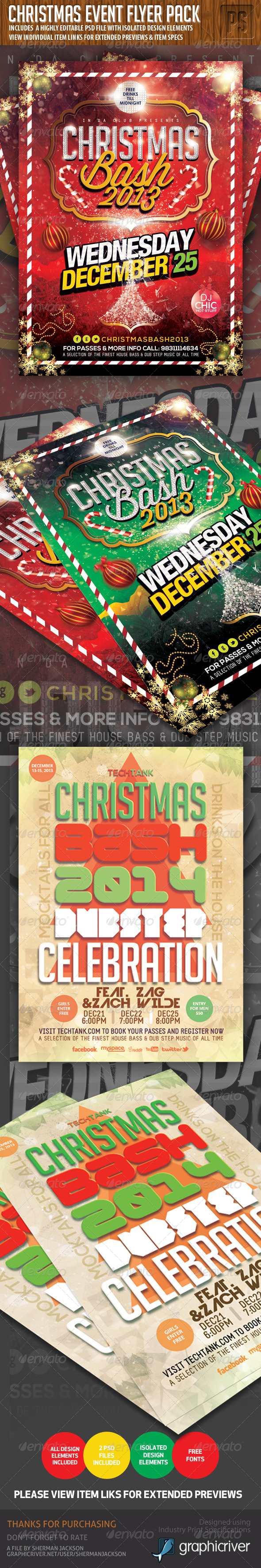 Christmas Flyer Event Bundle - Holidays Events