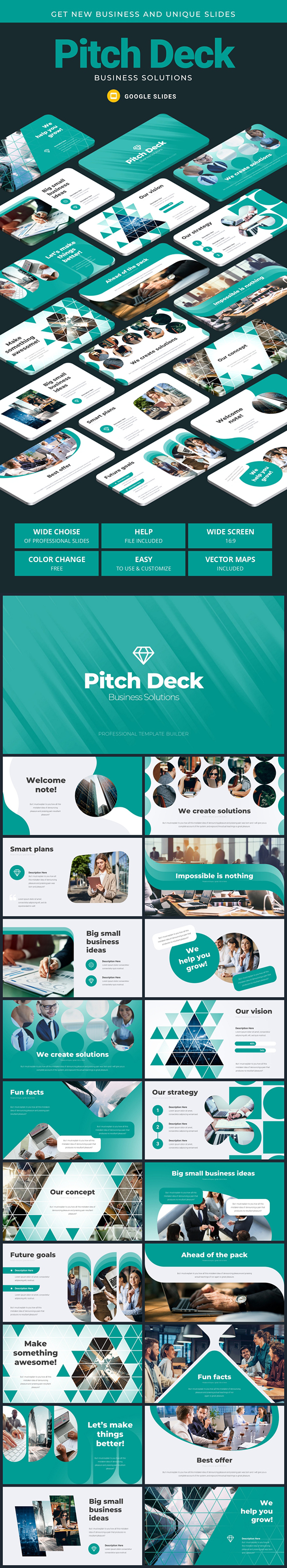 Pitch Deck Business Solutions Google Slides