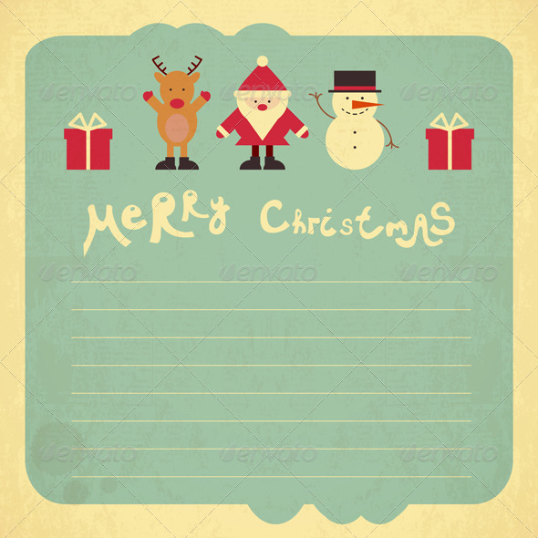 Retro Merry Christmas Card - Christmas Seasons/Holidays