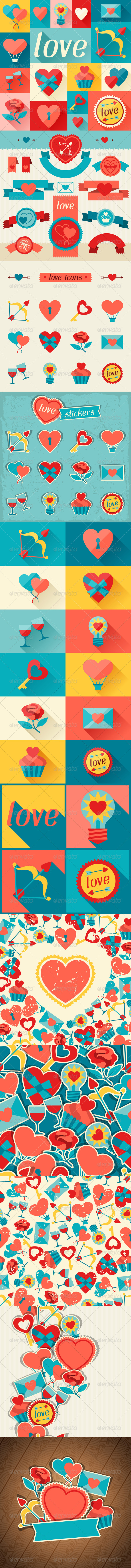 Valentine's and Wedding Backgrounds and Icons. - Valentines Seasons/Holidays