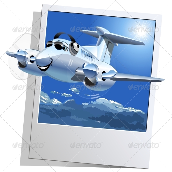 Vector Cartoon Airplane - Miscellaneous Characters