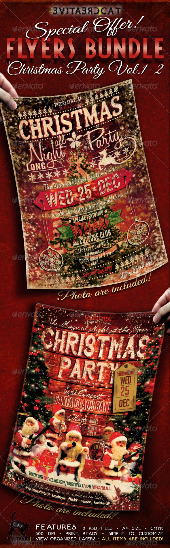 Christmas Party Flyer/Poster Bundle Vol. 1-2 - Events Flyers