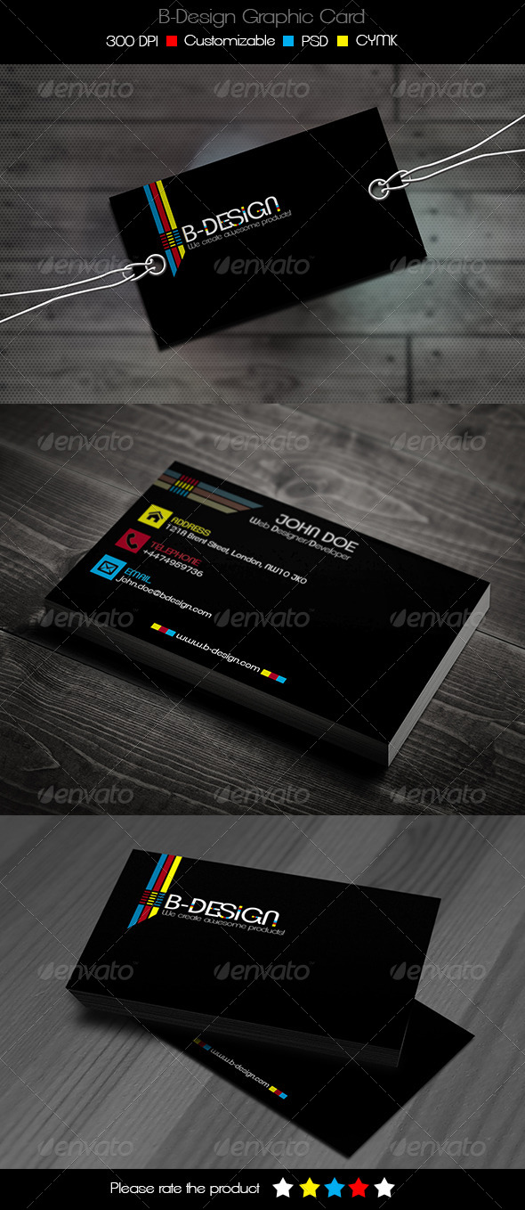 B-Design Business Card - Business Cards Print Templates