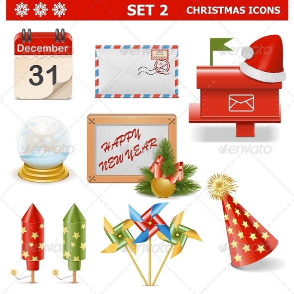Vector Christmas Icons Set 2 - Christmas Seasons/Holidays