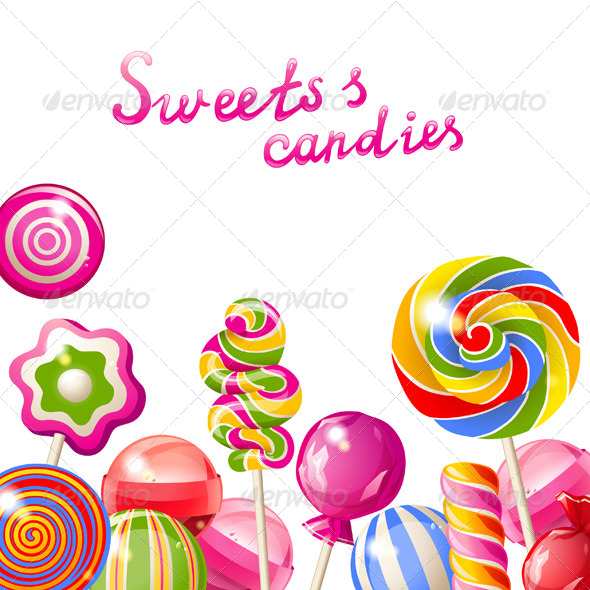 Colorful Lollipops - Food Objects
