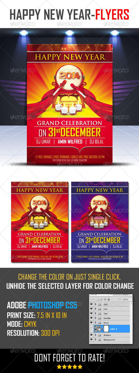 New Year Flyer Template 2014 - Events Flyers