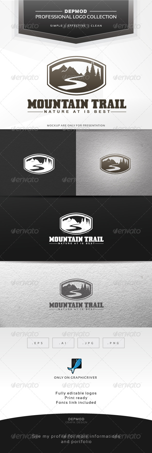 Mountain Trail Logo - Nature Logo Templates