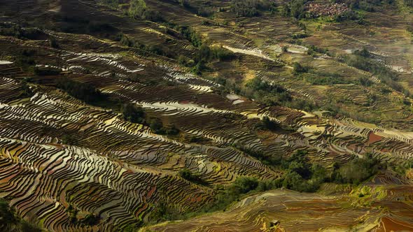 Time lapse of the hundreds of layers of terraced rice fields in Yuanyang China alt