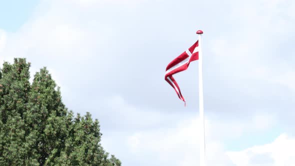 Danish pennant swaying in the wind