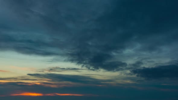 Sunrise In Cloudy Weather, Time Lapse