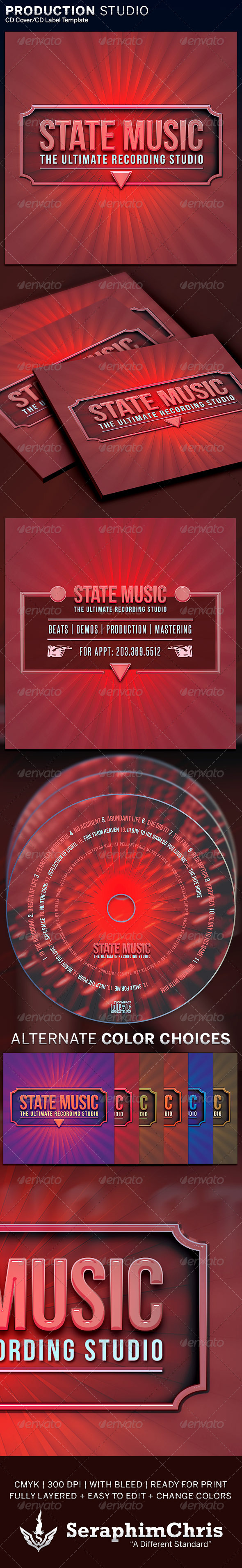 Production Studio: CD Cover Artwork Template - CD & DVD Artwork Print Templates