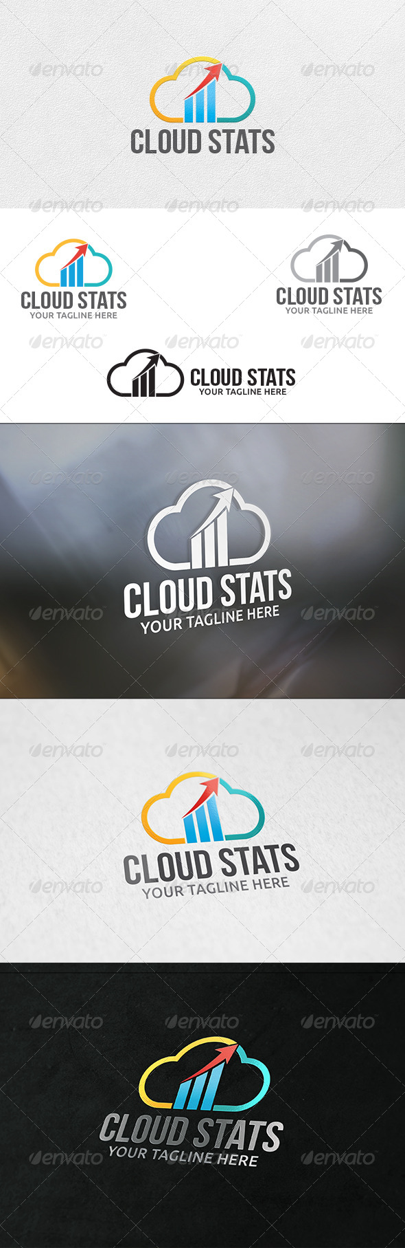 Cloud Statistics - Logo Template - Symbols Logo Templates