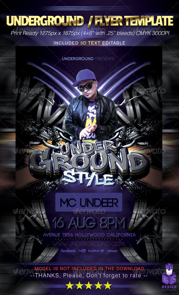 Underground / Flyer Template - Clubs & Parties Events